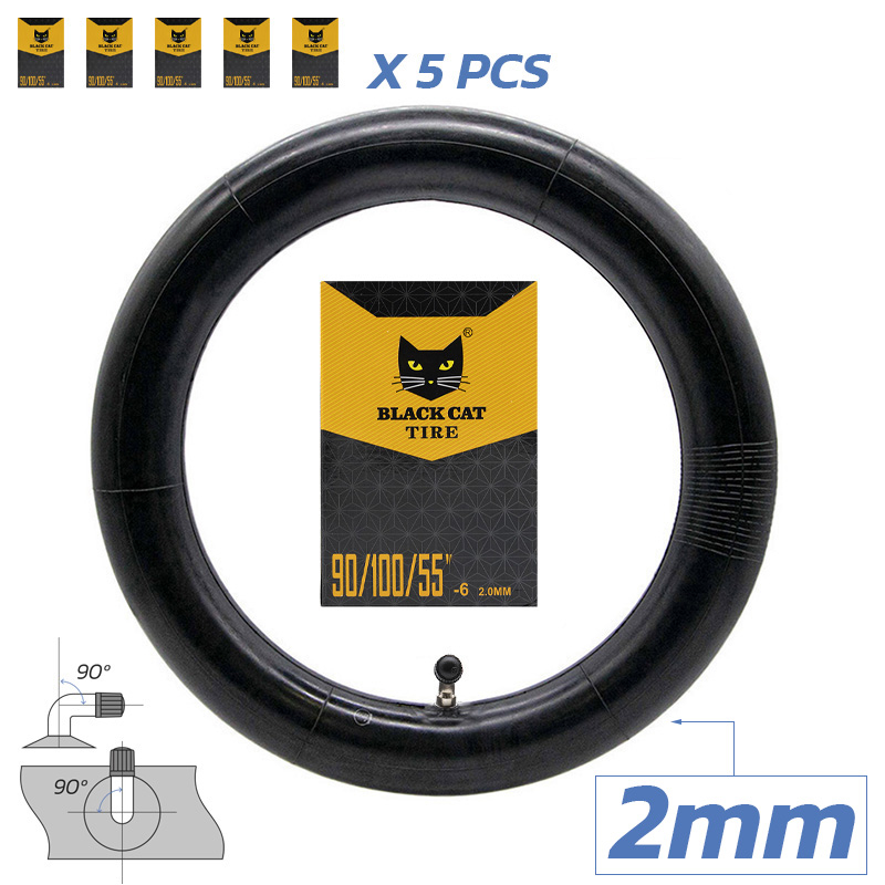Chambre à air premium 90/100/55-6 2.0mm Valve 90x90º - 5uds [Black cat]