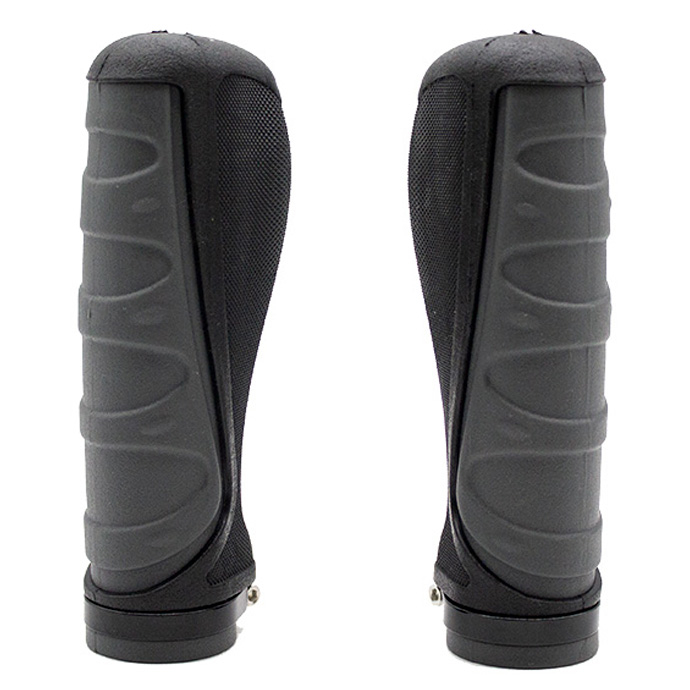 Poignées ergonomiques en silicone avec verrouillage gris - 2 Pièces