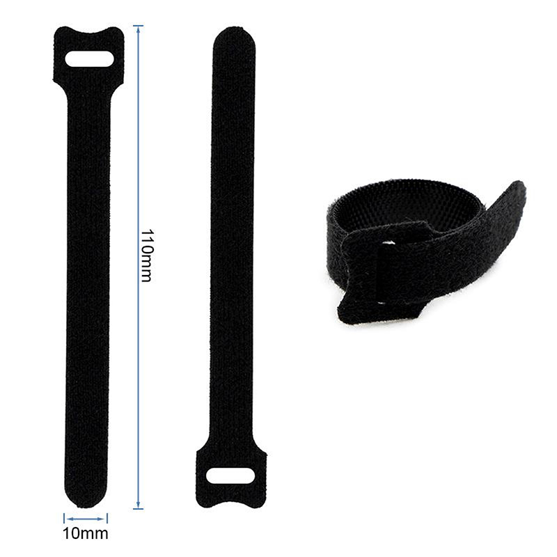 Tira de velcro sujetacables negra - 10 x 110mm