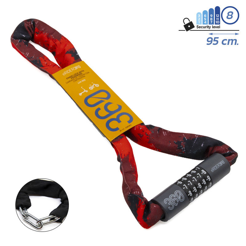 Candado de contraseña EWLK022 funda tela roja - RuedaQrueda