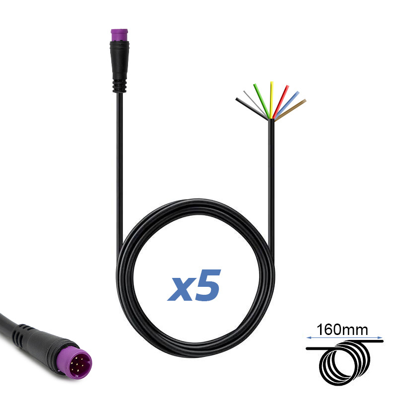 Connecteur étanche 8mm 7 broches - 5M
