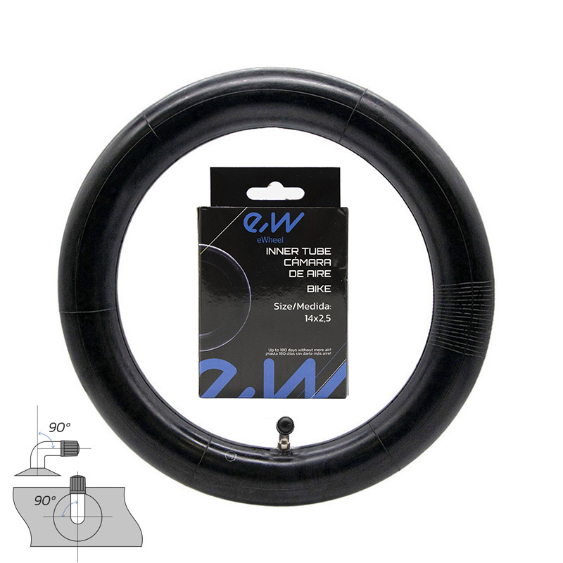 Chambre à air 14x2,5 valve coudée 90ºx90º [Ewheel]