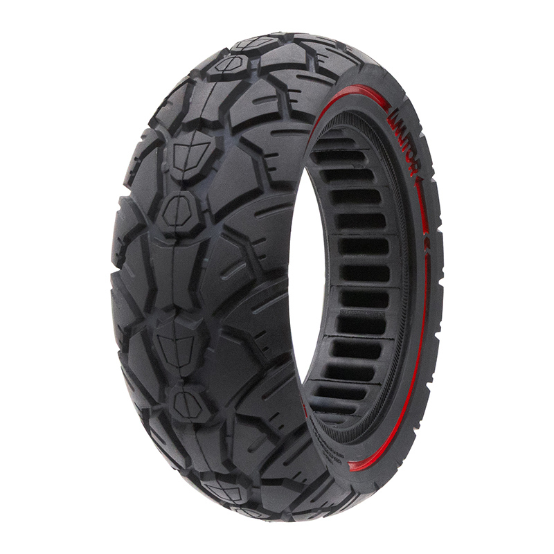 Pneu plein 10×3,0/255×80 (80/65-6) rouge [Amitor]