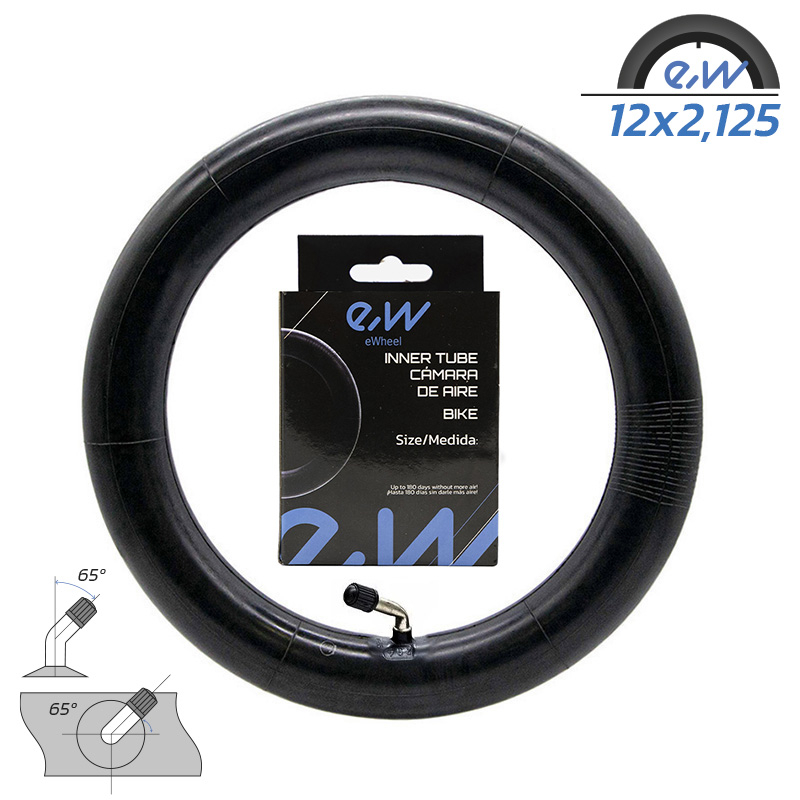 Chambre à air 12x (1,75 /2 /2,125) VC 65x65º Ewheel