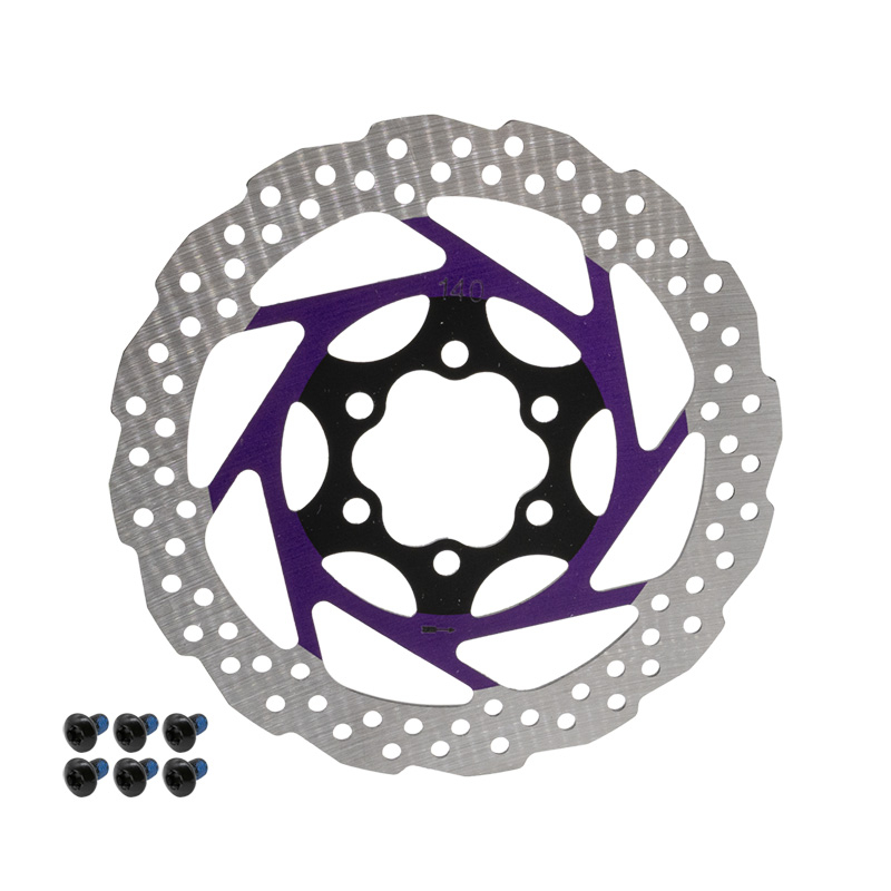 Disco de freno V2 6H 140mm Violeta - RuedaQrueda