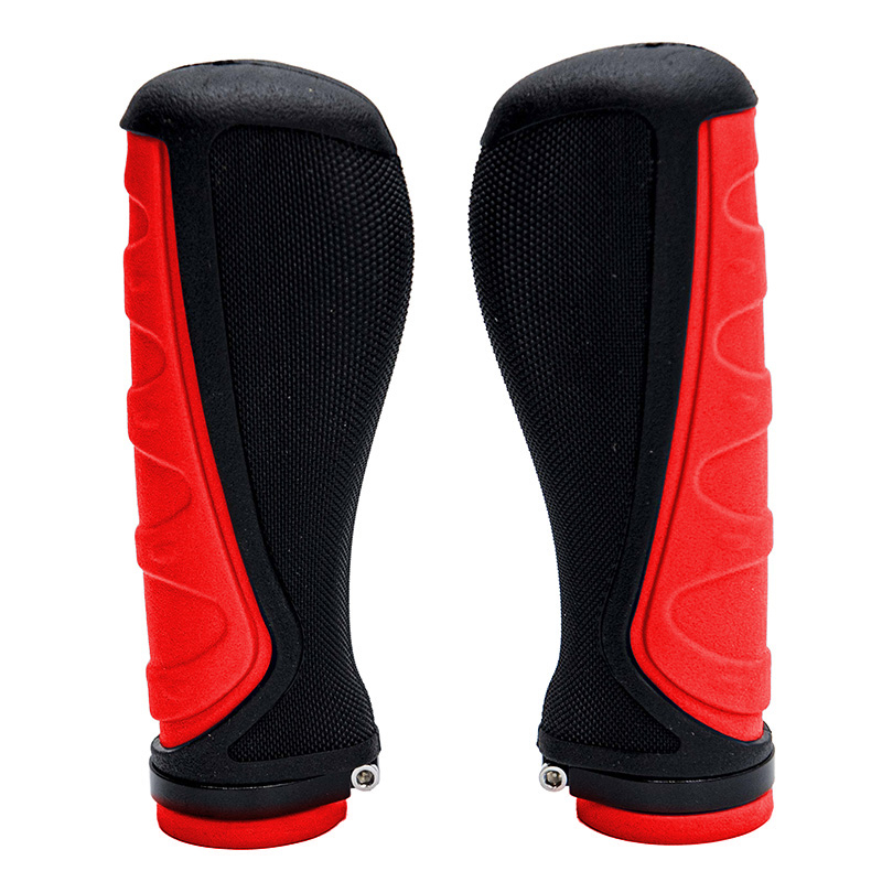 Puños de silicona ergonómicos con bloqueo rojos - 2 uds - RuedaQrueda