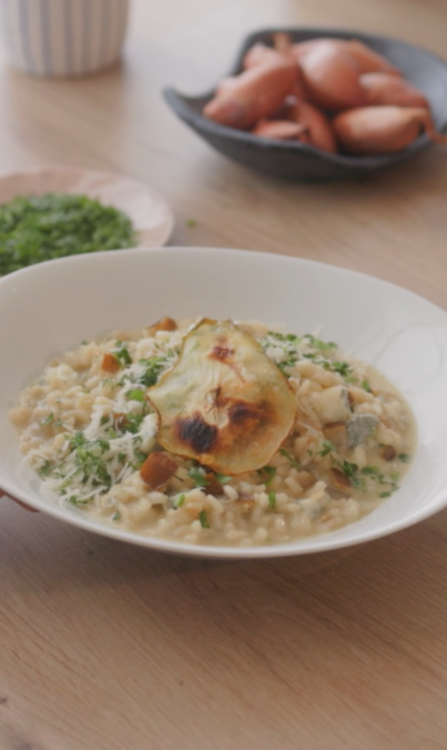Risotto de pera y gorgonzola
