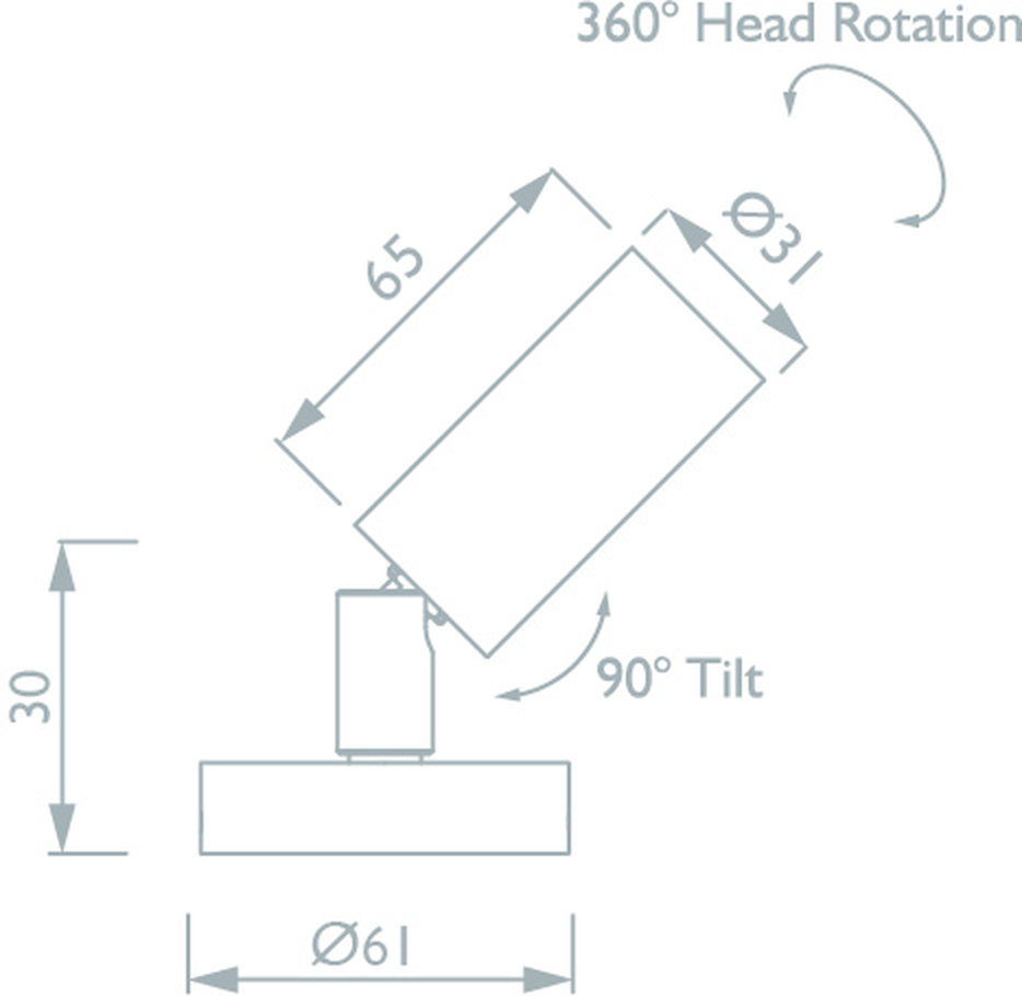 Syon Miniature Interior/Exterior Spotlight technical image Syon Miniature Interior/Exterior Spotlight technical image