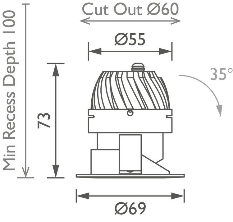 Flush 50 Downlight main image Flush 50 Downlight technical image