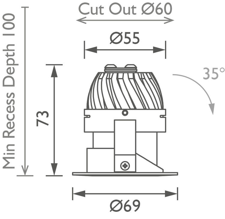 Polespring 50 Downlight main image Polespring 50 Downlight technical image