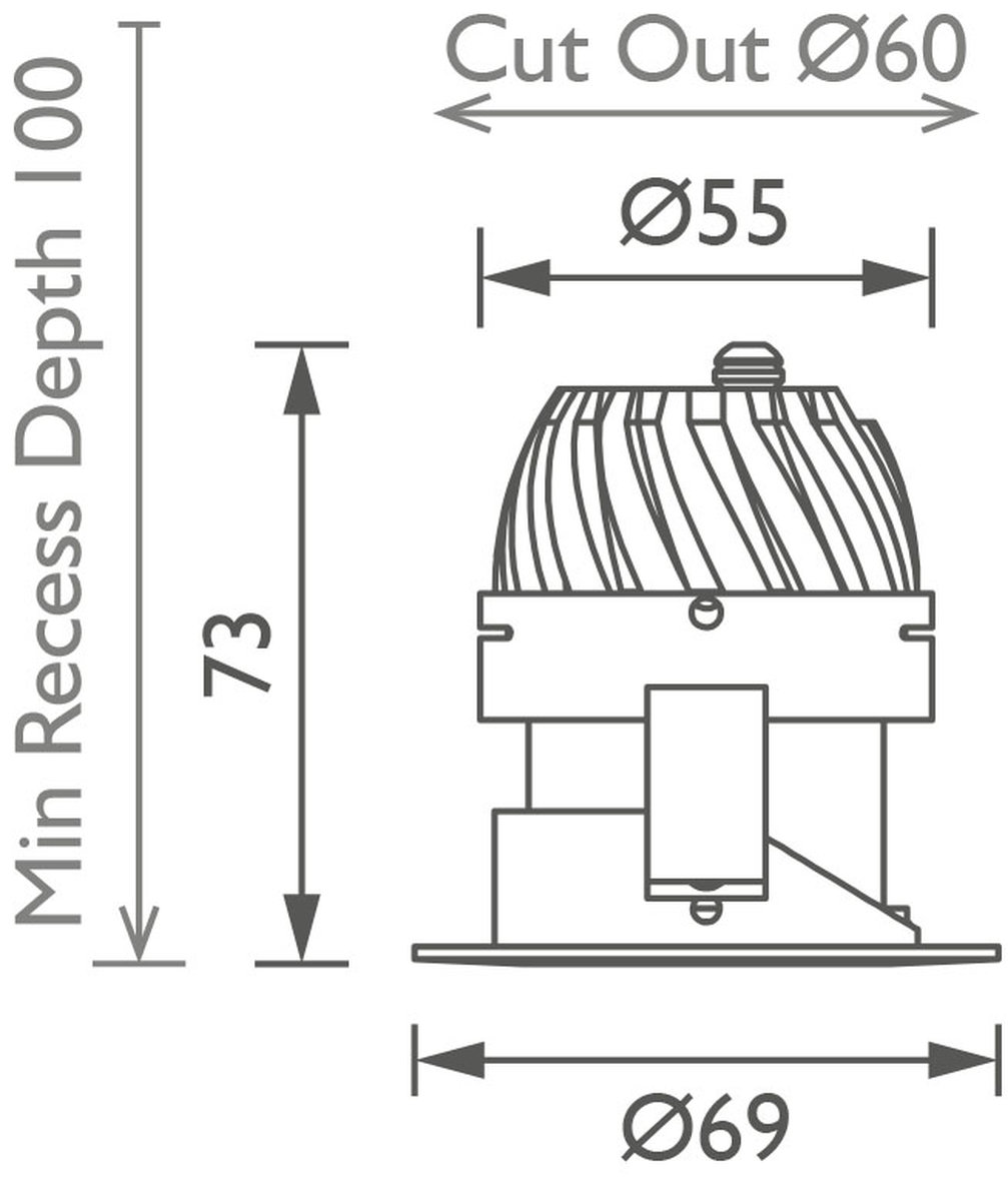 Waterspring 50 IP Rated Downlight technical image Waterspring 50 IP Rated Downlight technical image