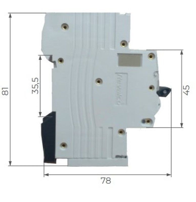 Interruttore magnetotermico 10A 1P N 230V Grigio