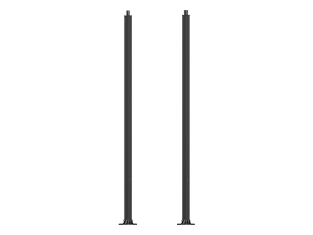Square, straight aluminium lighting poles