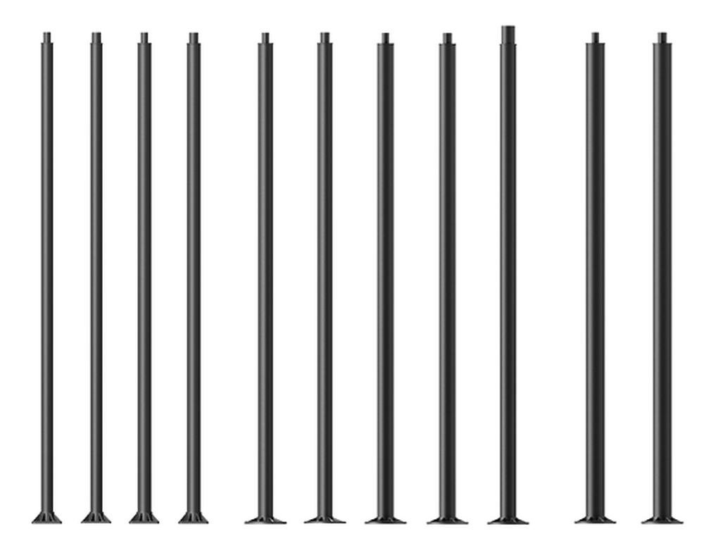 Cylindrical, straight aluminium lighting poles