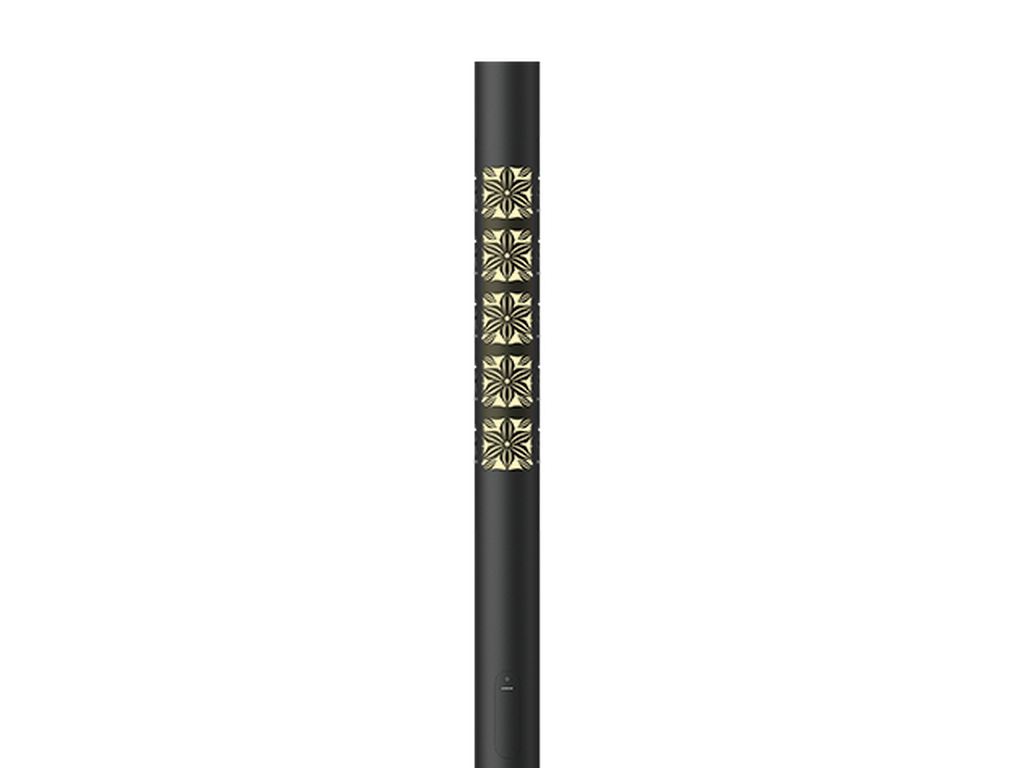 Graphic 1 - 3000K - 45W - 3.675 m - Cylindrical, straight aluminium lighting poles with illuminated decorative graphic for ARIZONA - On/Off