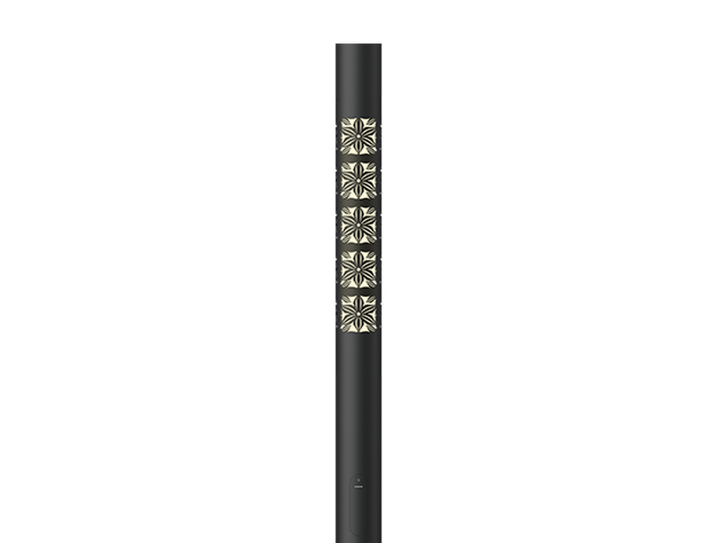 Graphic 1 - 4000K - 45W - 3.675 m - Cylindrical, straight aluminium lighting poles with illuminated decorative graphic for ARIZONA - On/Off