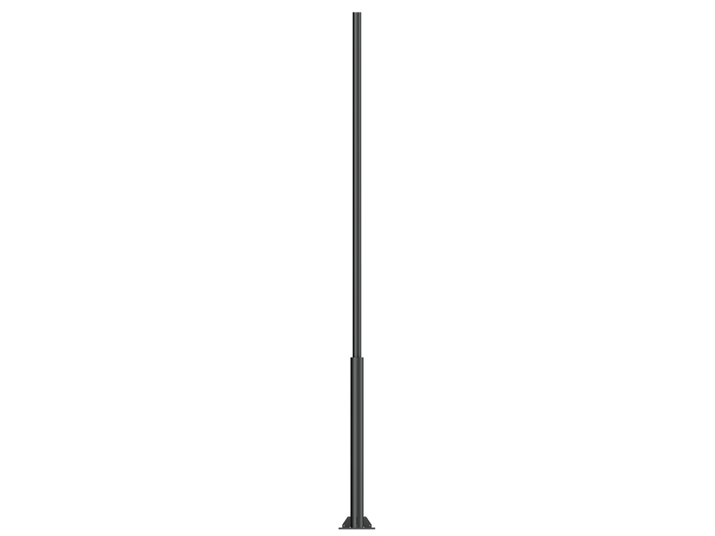 Cylindrical, stepped galvanised steel lighting poles
