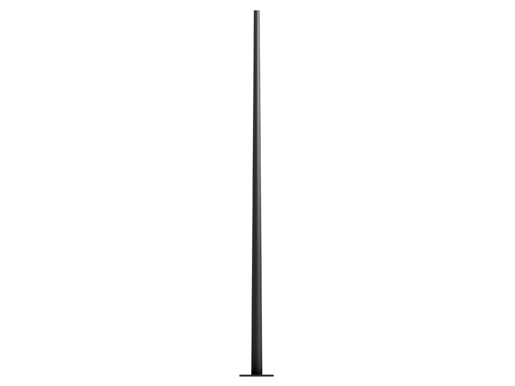 Cylindrical, tapered galvanised steel lighting poles
