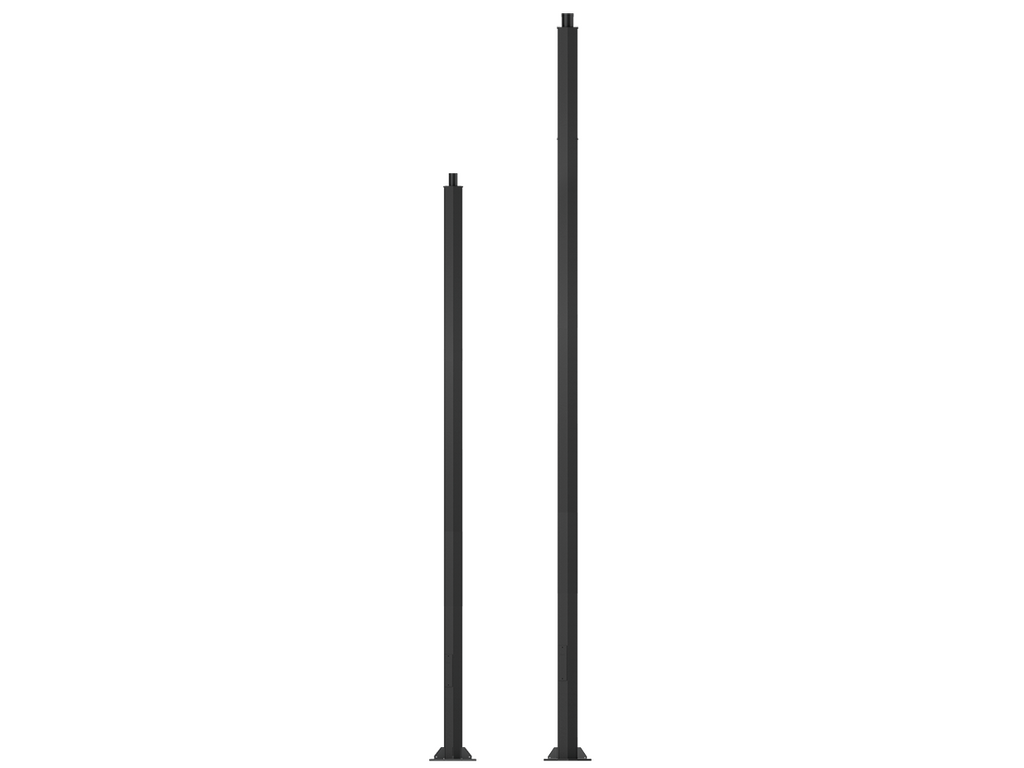 Square, straight galvanised steel  lighting poles