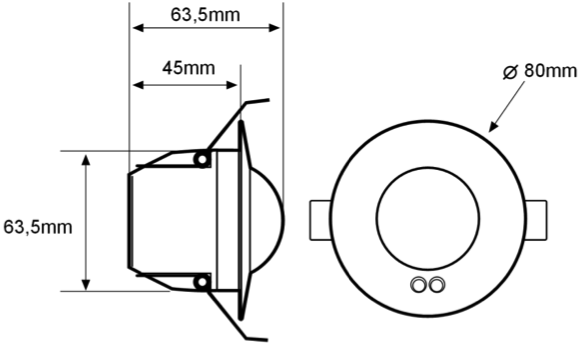 1-10V DAYLIGHT HARVESTING SENSOR – RE DMS 001 - Dimensions - Dinuy