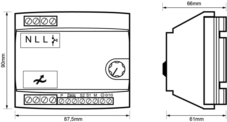 REGULADOR MODULAR PARA EQUIPOS DALI – RE EL5 DA1 - Dimensiones - Dinuy