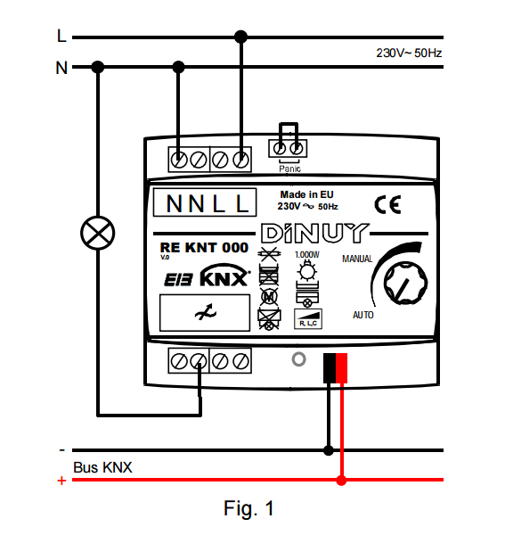 REGULADOR UNIVERSAL – RE KNT 000 - Esquema de instalación - Dinuy