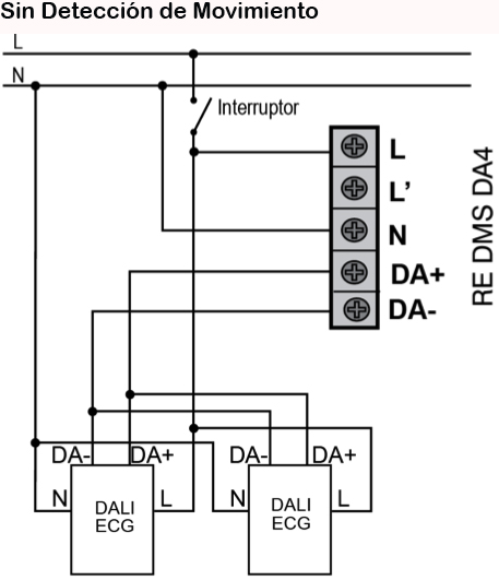 DALI CONSTANT LIGHT CONTROL DALI – RE DMS DA4 - Installation scheme - Dinuy