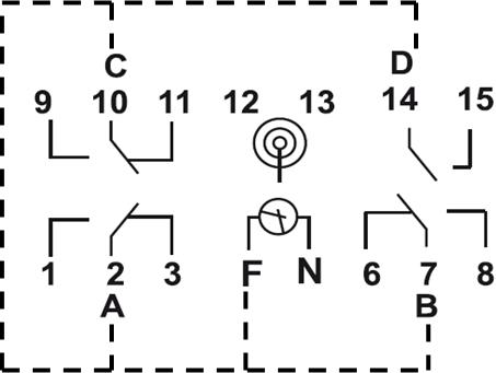 INTERRUPTOR HORARIO ANUAL DE 4 CANALES – IH JAH MI4 - Esquema de instalación - Dinuy