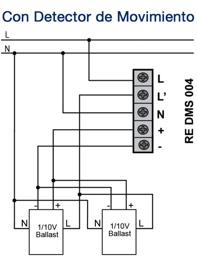 1-10V CONSTANT LIGHT CONTROL – RE DMS 004 - Installation scheme - Dinuy