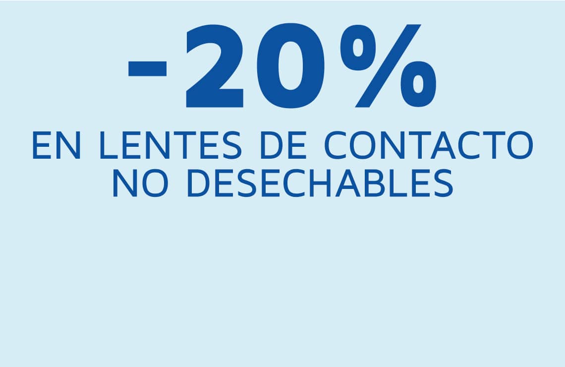 20% de descuento en lentes de contacto no desechables