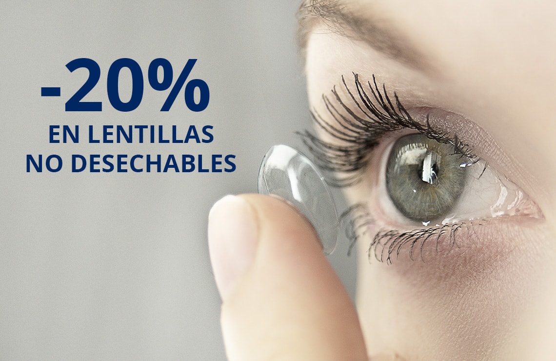 20% de descuento en lentes de contacto no desechables