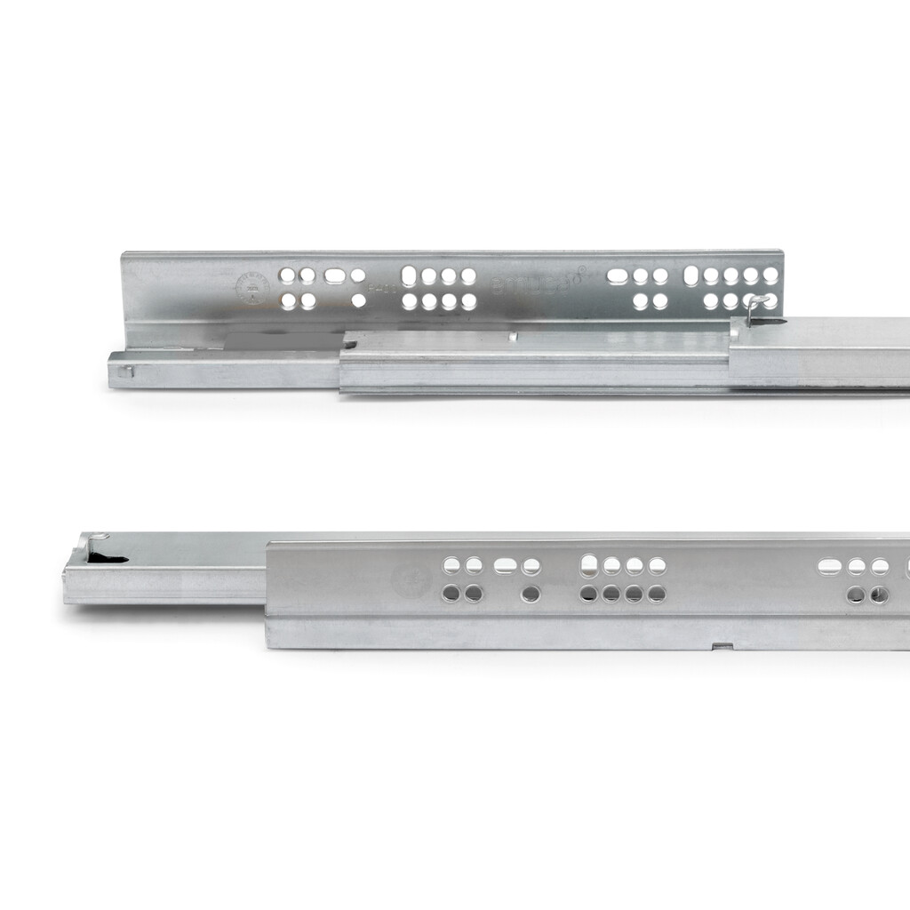 Silver concealed drawer runners with total extraction | Emuca