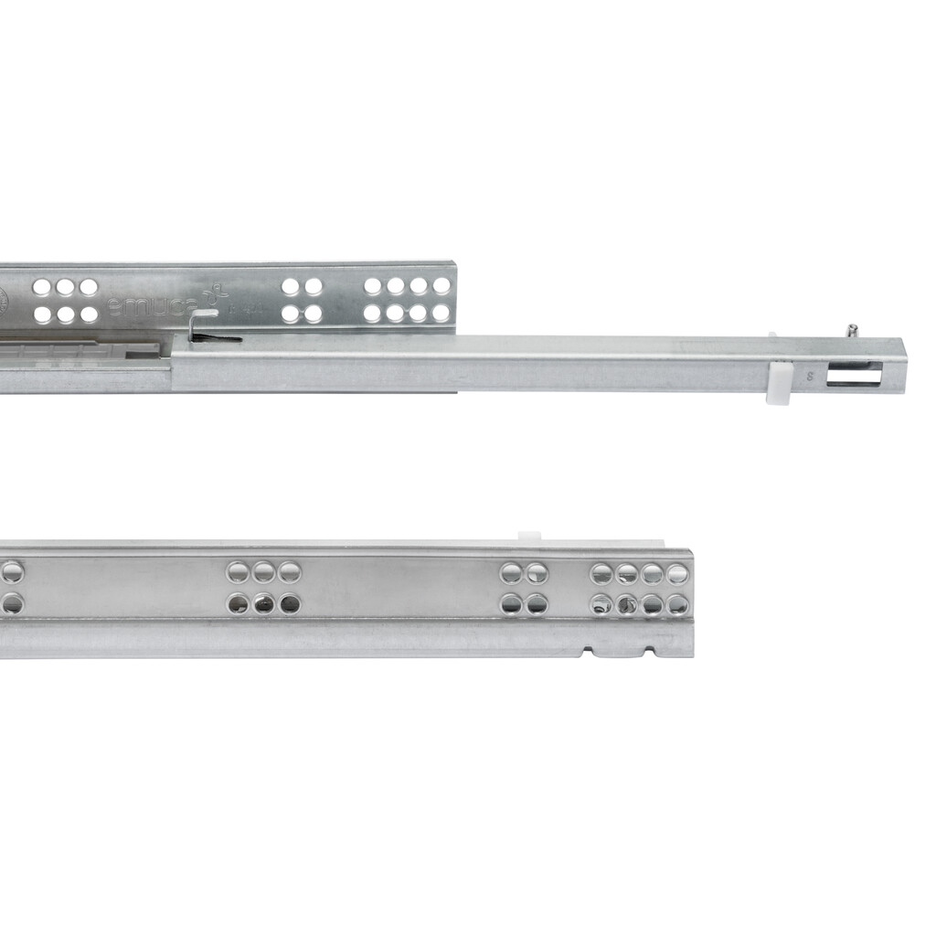 Satz Unterflurführungen Silver, Teilasauszug, Push-to-Open, Tiefe 490mm, Stahl, Verzinkt-3