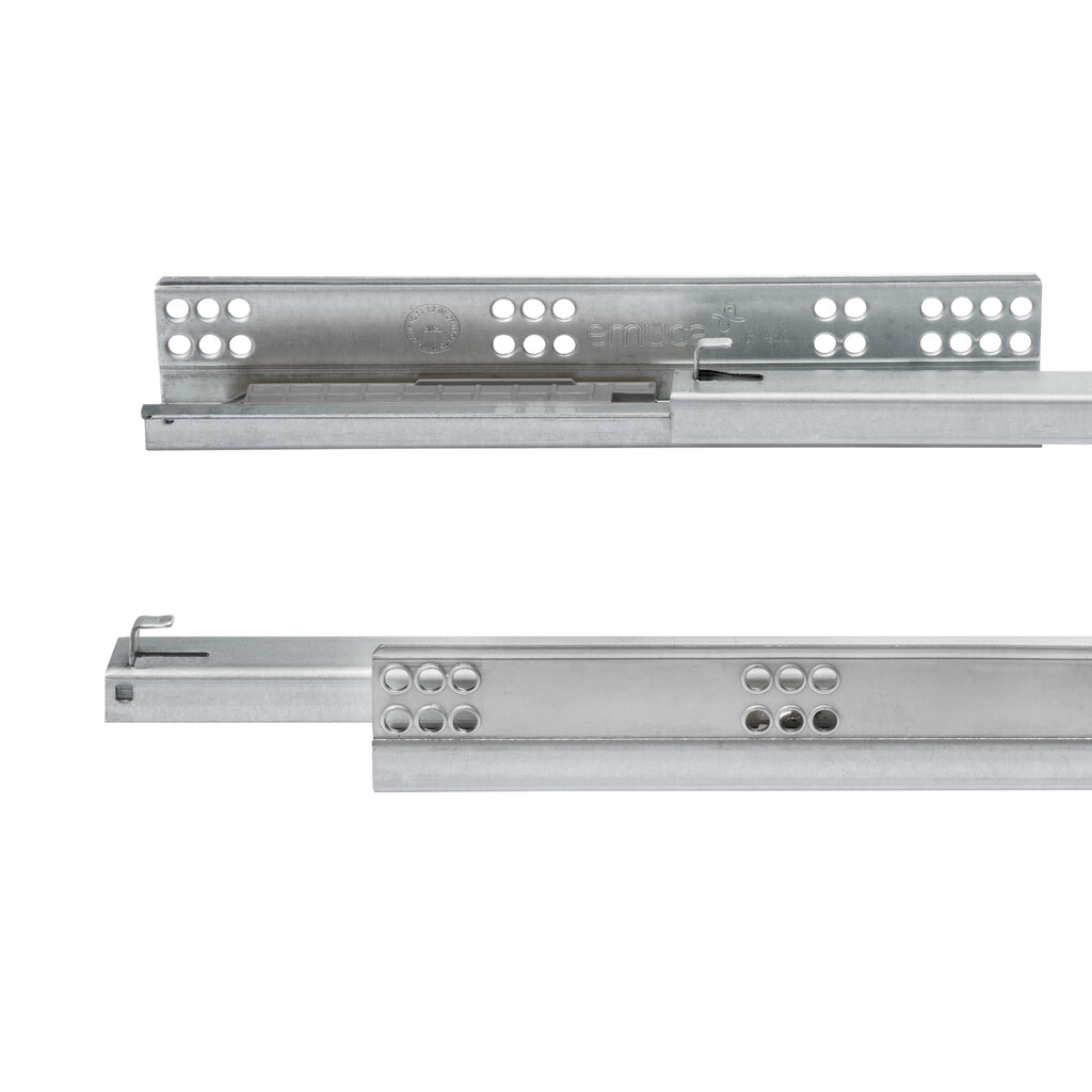 Satz Unterflurführungen Silver, Teilasauszug, Push-to-Open, Tiefe 490mm, Stahl, Verzinkt-4