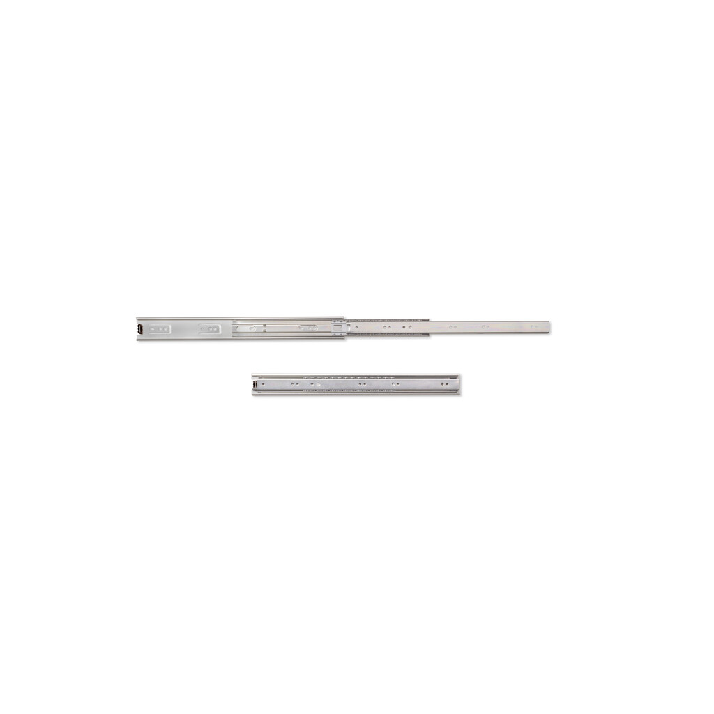 Pair of Full extension ball bearing slides for drawers for drawers, height 45mm, length 400mm, Steel, Zinc plated-Primary