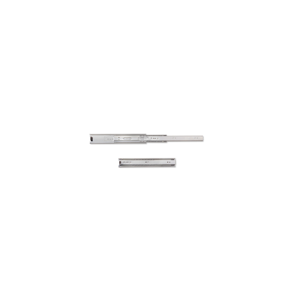 Pair of Full extension ball bearing slides for drawers, height 45mm, length 250mm, Steel, Zinc plated-Primary