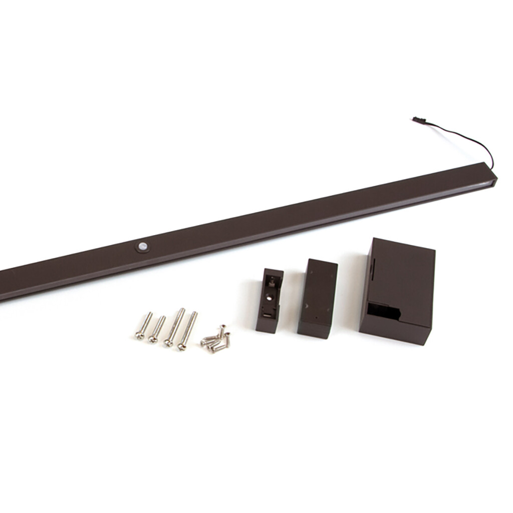 Barra Appendiabiti per armadi con luce LED Castor, batteria estraibile e sensore di movimento, L558 mm, Tecnoplastica e alluminio, Verniciato moka-Primary