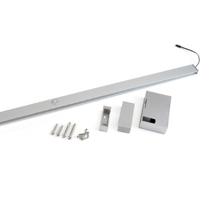 Garderobenstange mit LED-Licht Castor mit abnehmbarer Batterie und Bewegungssensor, L708mm, Kunststoff und Aluminium, Metallic grau Produktfoto