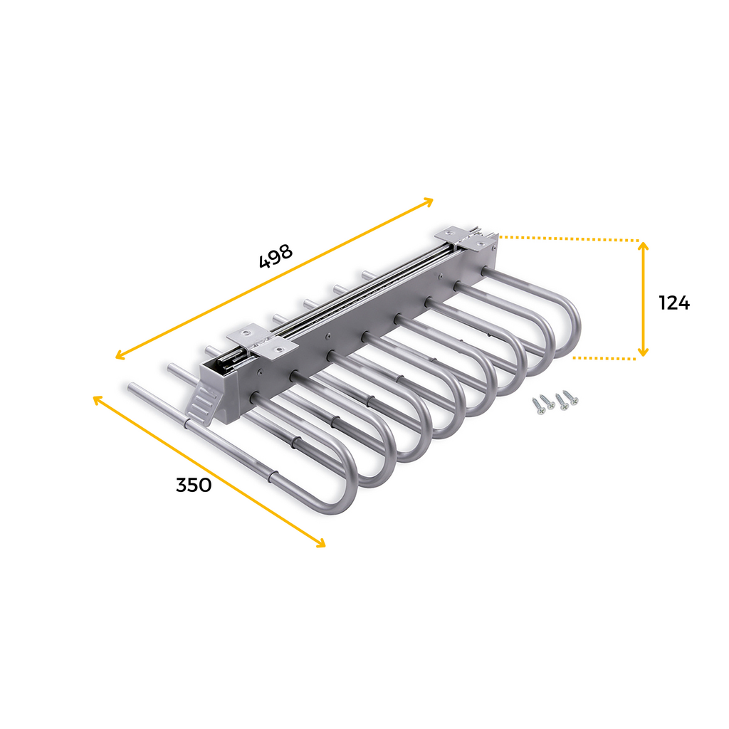 Pull-out trouser rack, Right, Silver painted, Steel and Plastic-2
