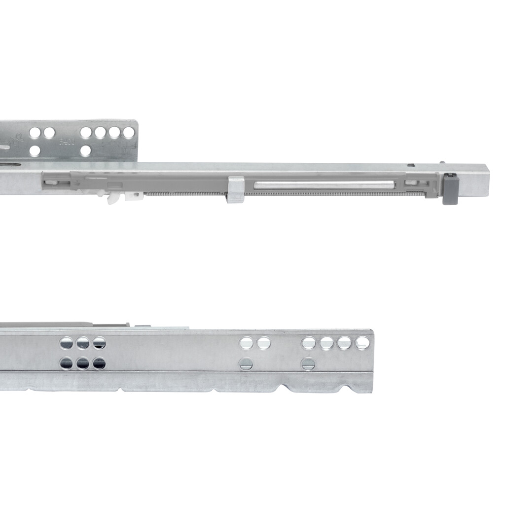 Korpusschiene Brave, Teilauszug, mit Schließautomatik, RECHTS, Tiefe 400mm, Stahl, Verzinkt-1