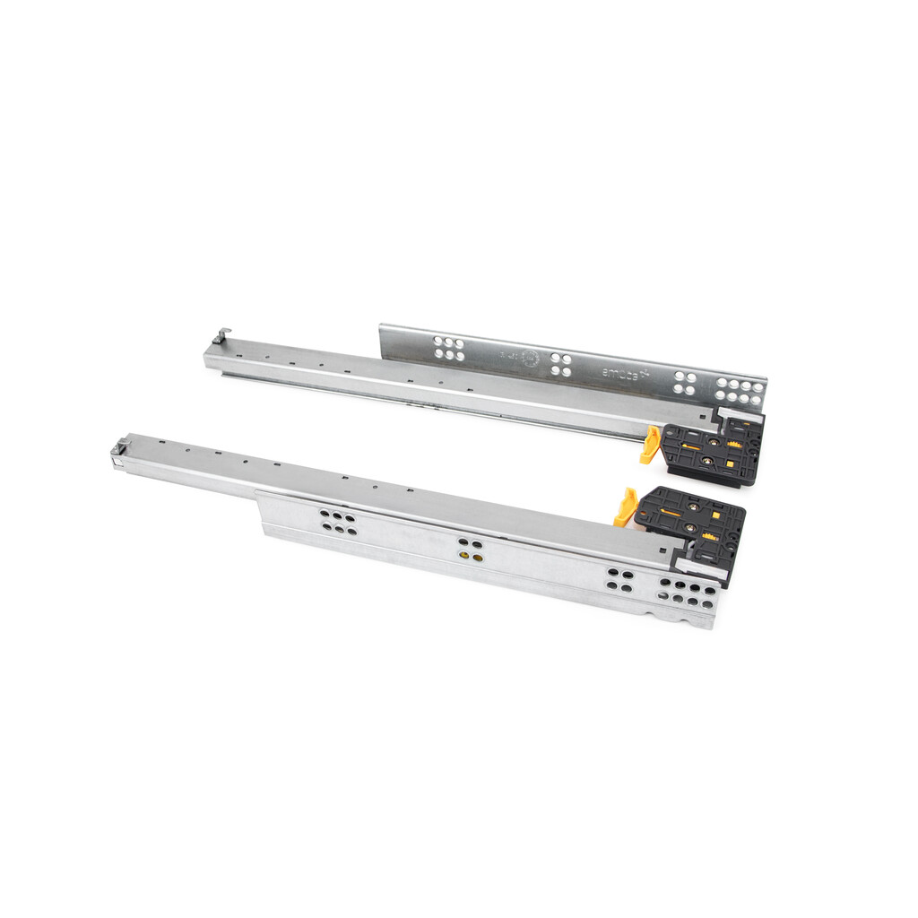 Satz Unterflurführungen Silver, Vollauszug, mit Schließautomatik und Halterung, Tiefe 390mm, Stahl, Verzinkt-7