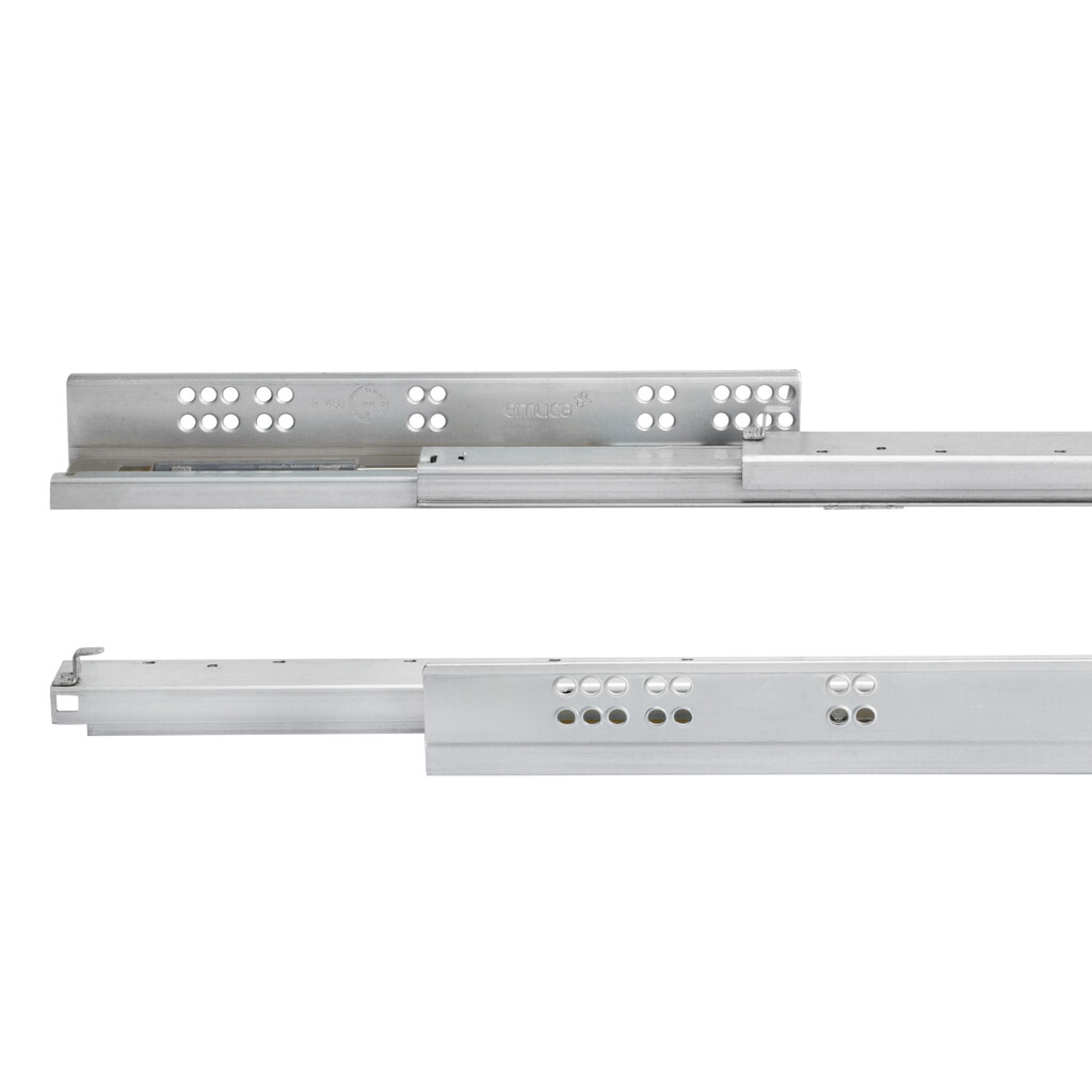 Satz Unterflurführungen Silver, Vollauszug, mit Schließautomatik und Halterung, Tiefe 540mm, Stahl, Verzinkt-8