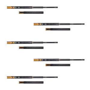 Lote de 5 juegos de gu&iacute;as para cajones, de bolas, altura 45mm, profundidad 500mm, extracci&oacute;n total, cierre suave, Negro foto del producto