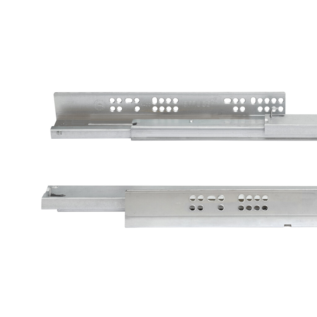 Pair of Concealed runners for drawers Silver, full extension, with soft closing (240-540), depth 240mm, Steel, Zinc plated-5
