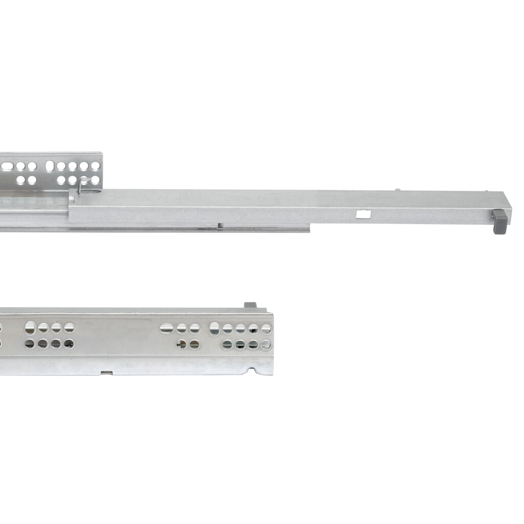 Set di guide a scomparsa Silver, estrazione totale, Chiusura soft (240-540), Profondità 490 mm, Acciaio, Zincato bianco-3