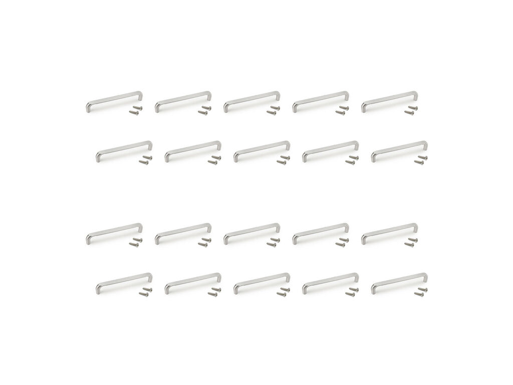 Lot de 20 poignées pour meubles Zagreb, L172mm, entraxe 160mm, Zamak, Nickel satiné-Primary