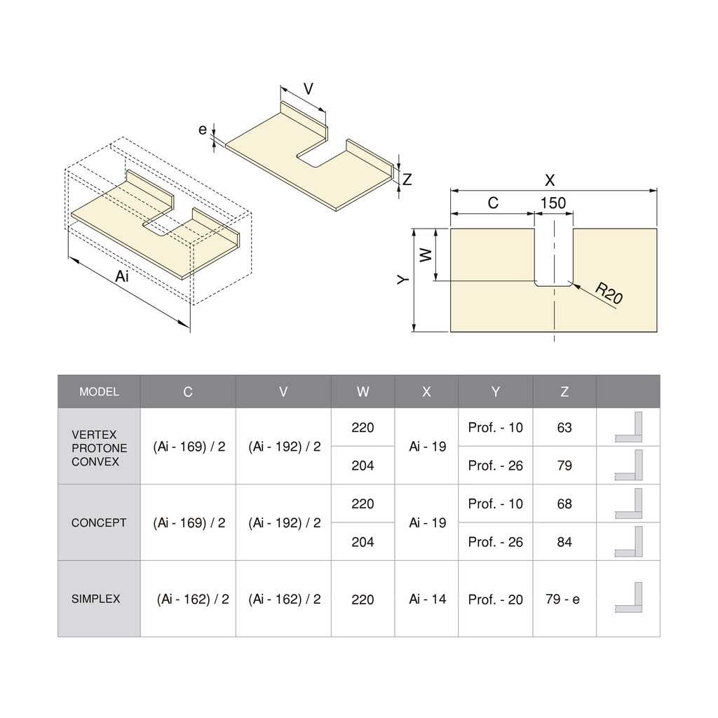 Under-sink inserts for rectangular bathroom drawer, Plastic, Grey-2