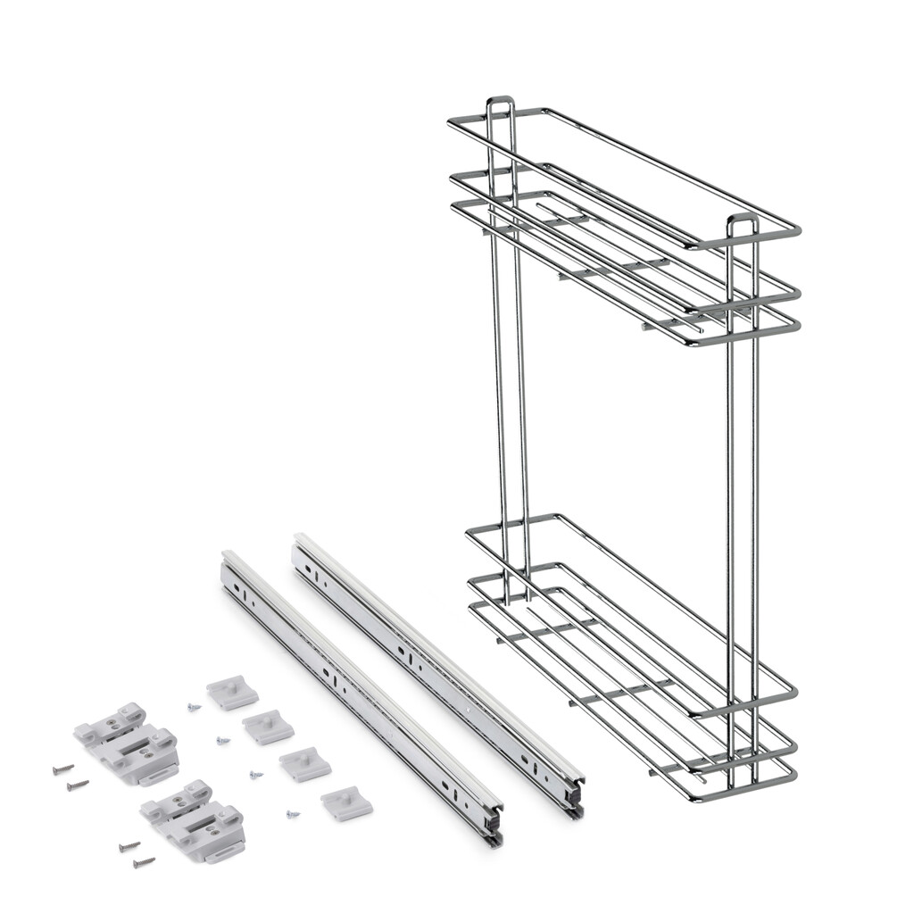 Botellero extraíble SupraMax, módulo 150mm, Acero, Cromado-Primary