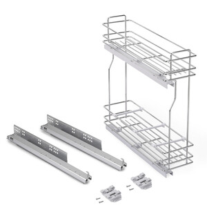 Side Bottle rack pull out with soft closing SupraMax, module 200mm, Steel, Chrome plated product photo