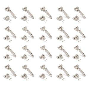 Lote de 20 bisagras rectas X92 con cierre suave y suplementos montaje mixto, Di&aacute;metro 5x9.5mm, Altura 0, Acero, N&iacute;quel foto del producto